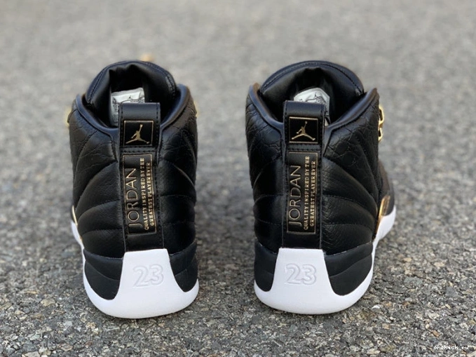 Rep Onekick 12 Black AO6068-007 'Reptile' Retro Jordan Metallic Air Gold-White 0821